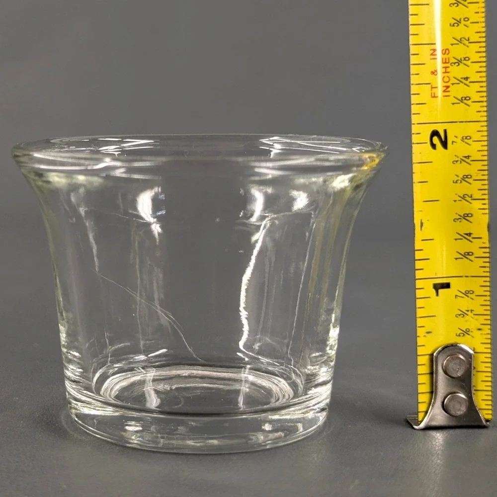 Set of 4 Clear Glass Votive Candle Holders 2 Inch Flared Rim Condiment Cups